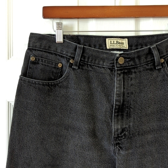 L.L. Bean 90's Vintage Original Fit Traditional High Rise Denim Jeans Black 16 - Picture 10 of 15